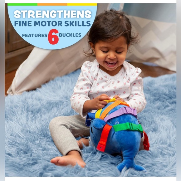 Like New Blue Whale Buckle Toy - Develops Fine Motor Skills and Problem Solving - Picture 5 of 6